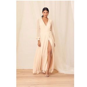 Lulus small white wrap long sleeve dress